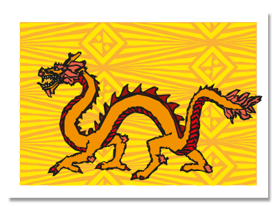 Chinese zodiac sign postcard "Dragon"