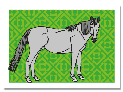 chinese zodiac sign postcard "Horse"