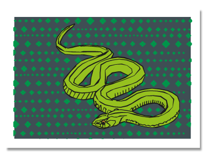 chinese zodiac sign postcard"Snake"