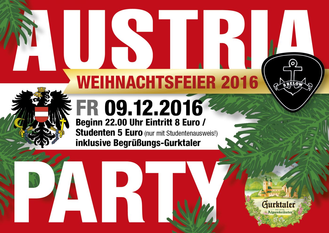 Austria Party christmas special at 8below 2016 front