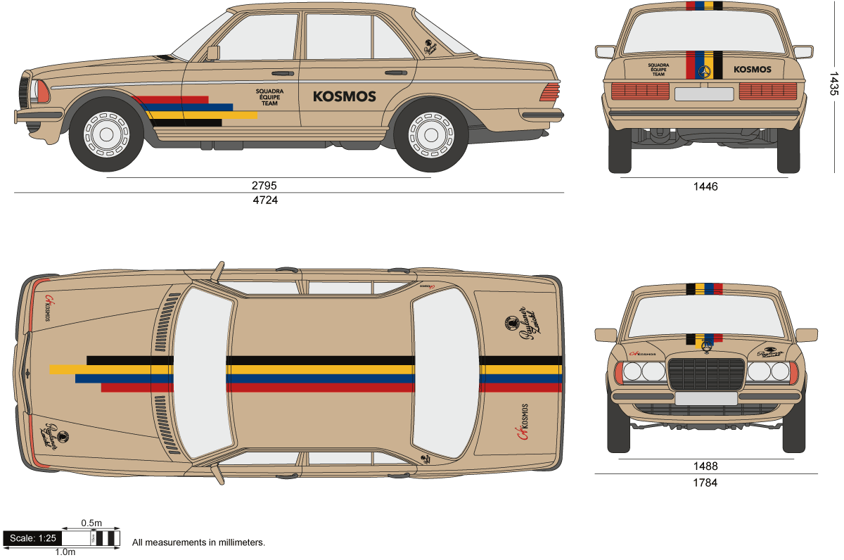 Café Kosmos Teamfahrzeug - Mercedes-Benz W123